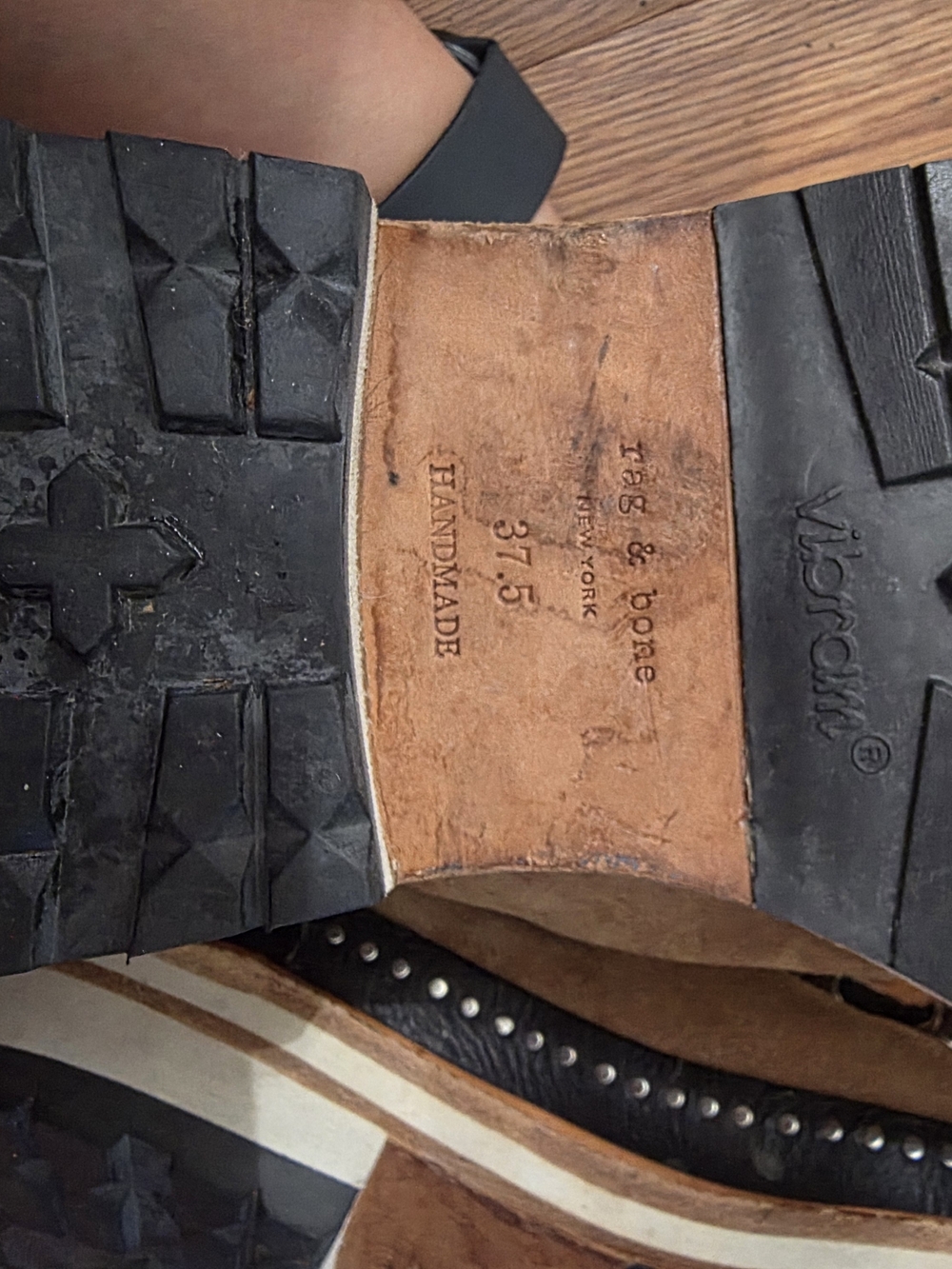 rag & bone Tan Suede Shearling Trim Hiking-Style Ankle Boots - Picture 8 of 8